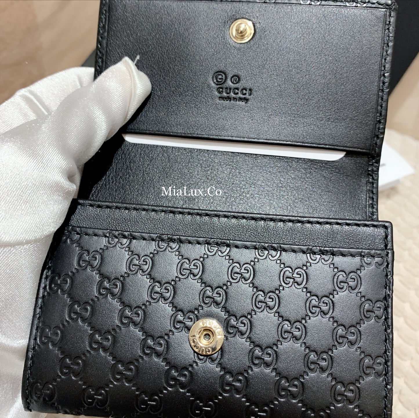 @Gucci Embossed Card Case 壓紋牛皮翻蓋卡包/P210