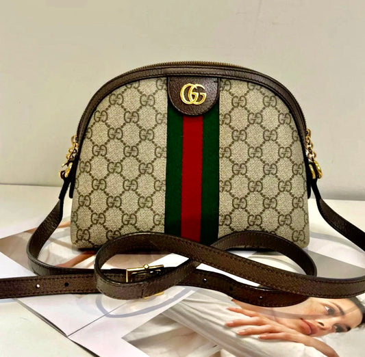 Gucci▪️Ophidia GG 老花織布貝殼包/1340C1083 ㊙️折扣🉐44320💰