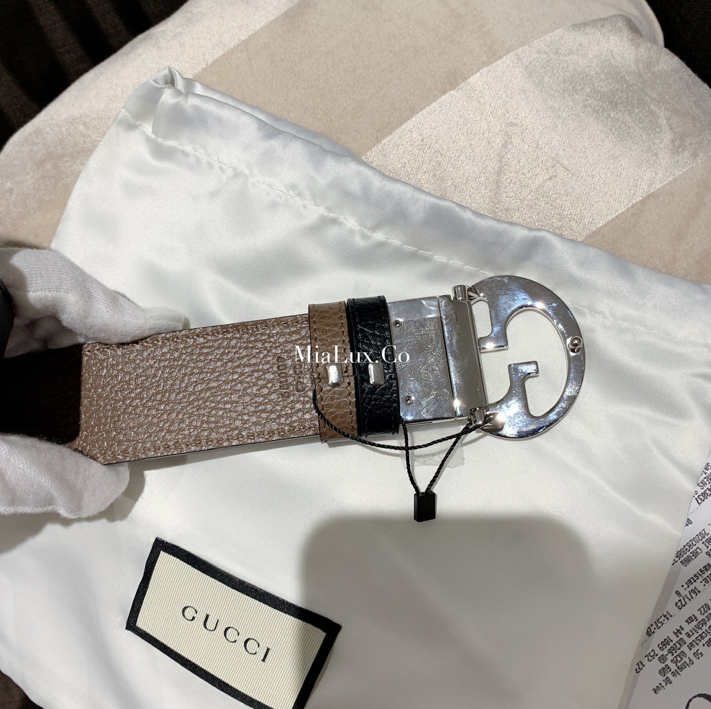 @Gucci Calfskin Belt 男生款滑蓋雙面皮帶/P205