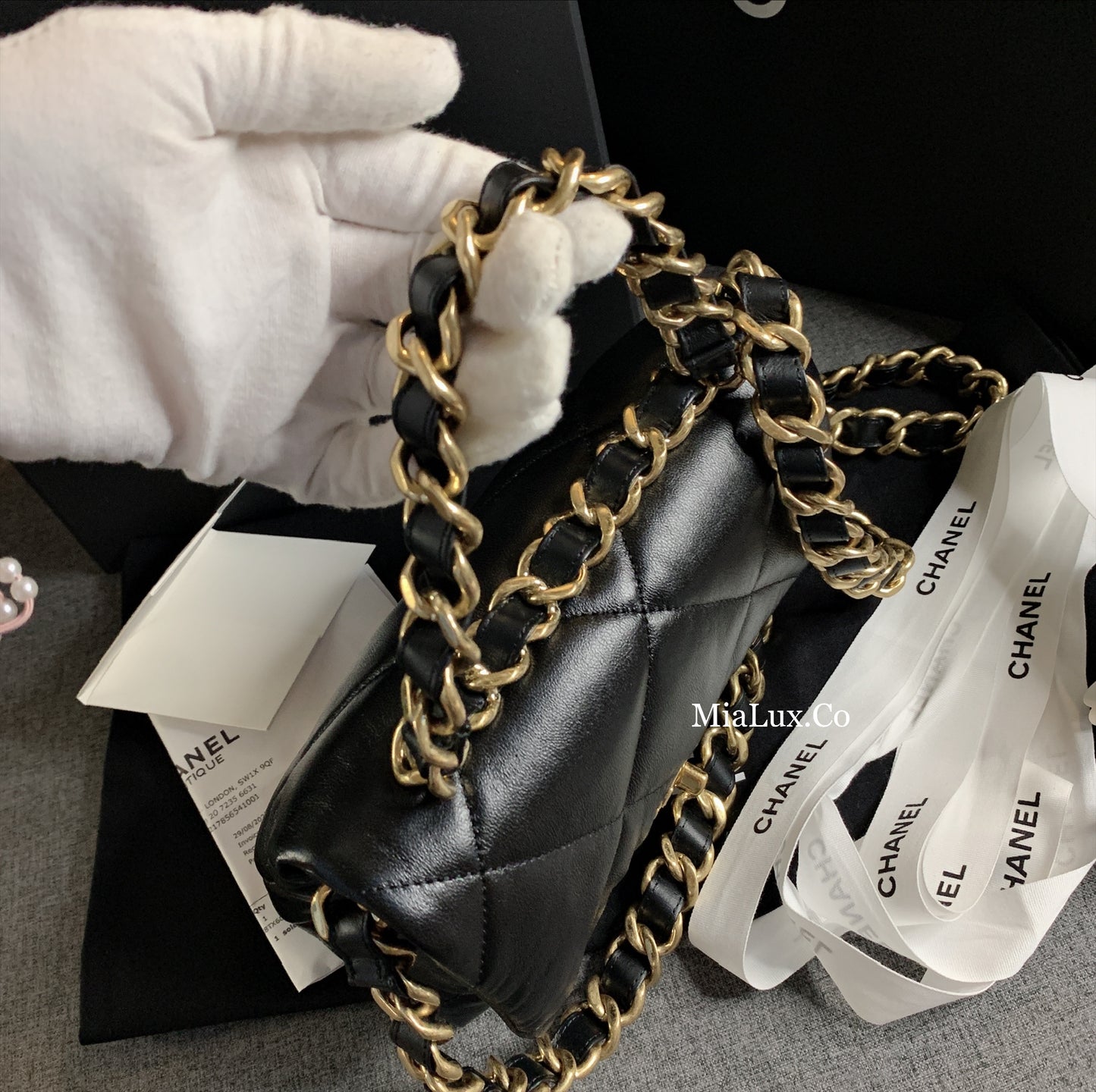 CHANEL✨ SMALL LAMBSKIN FLAP BAG 小羊皮大格菱翻蓋鏈包 AS3498 -