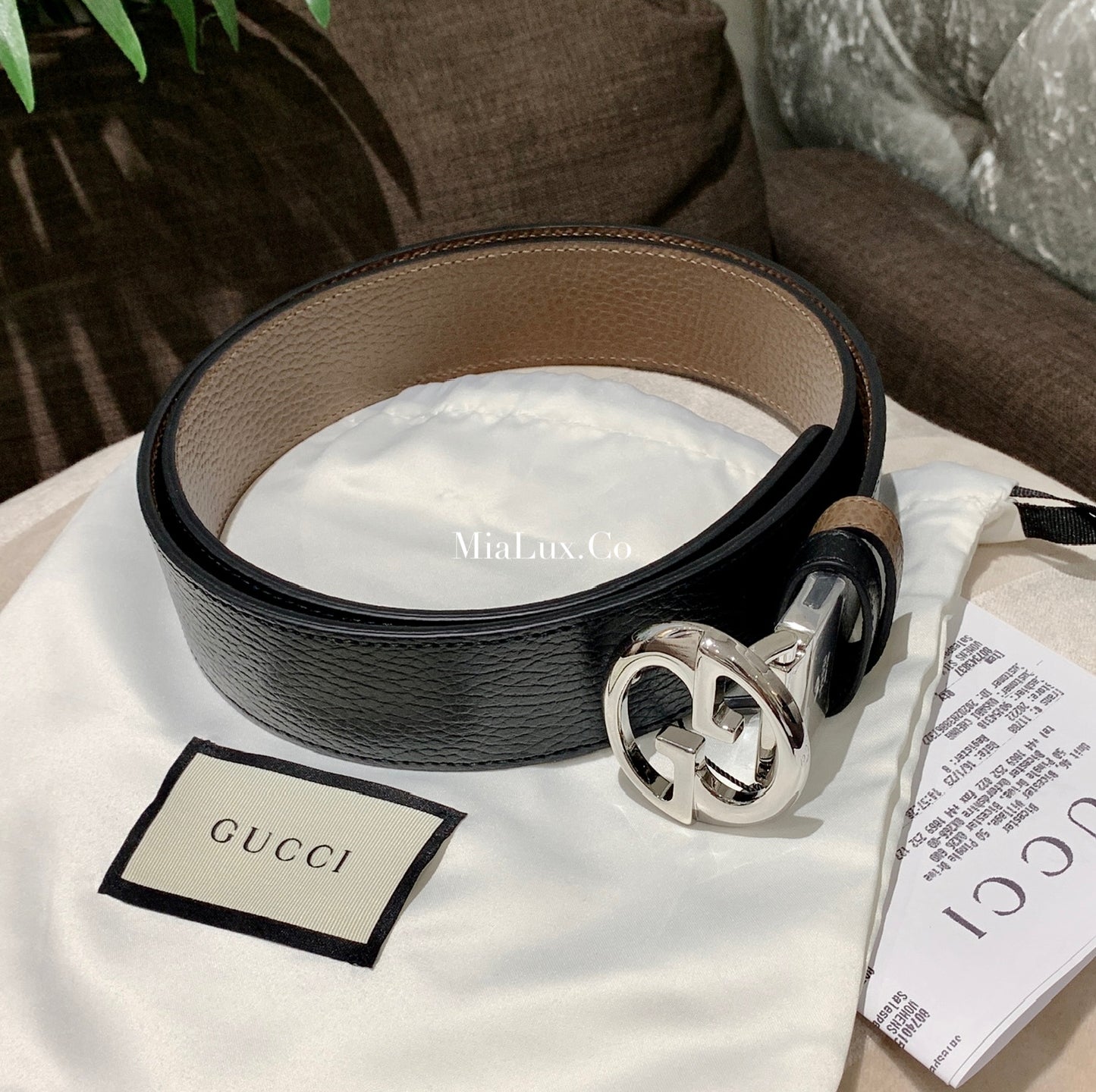 @Gucci Calfskin Belt 男生款滑蓋雙面皮帶/P205