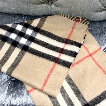 Burberry Classic Check Cashmere 永遠火羊絨圍巾/420H378 💚折扣🉐15880