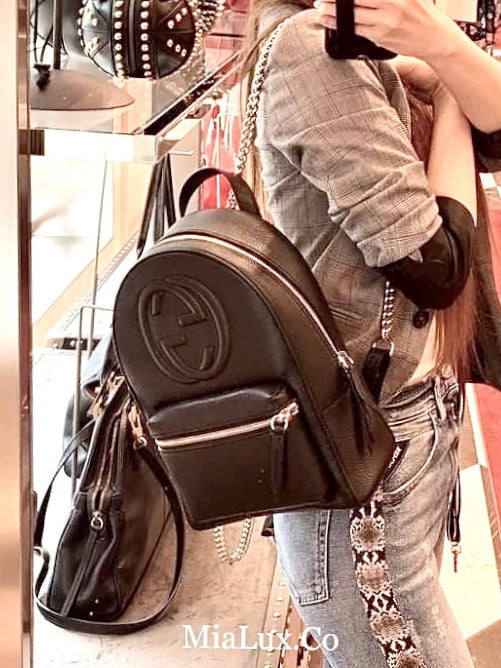 @Gucci Soho Backpack 浮雕牛皮後背包/P830