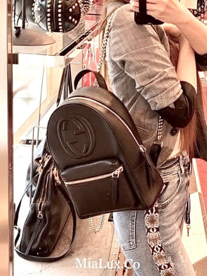 @Gucci Soho Backpack 浮雕牛皮後背包/P830