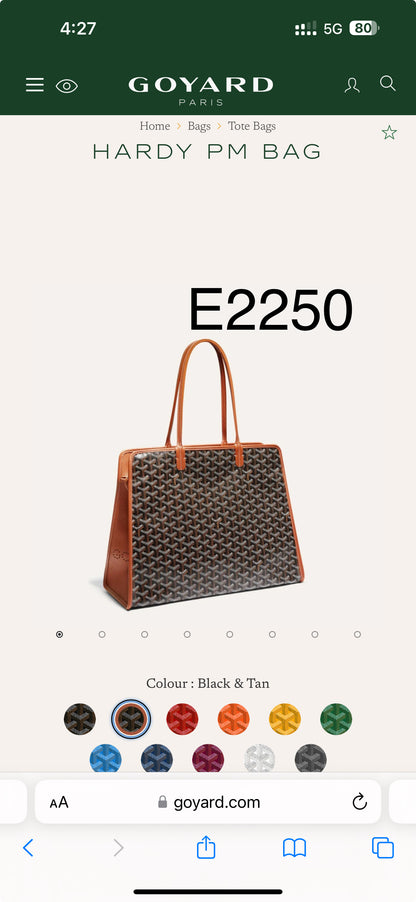 Goyard Hardy PM 拉鍊托特包/E2250 🍀🉐91000🇪🇺