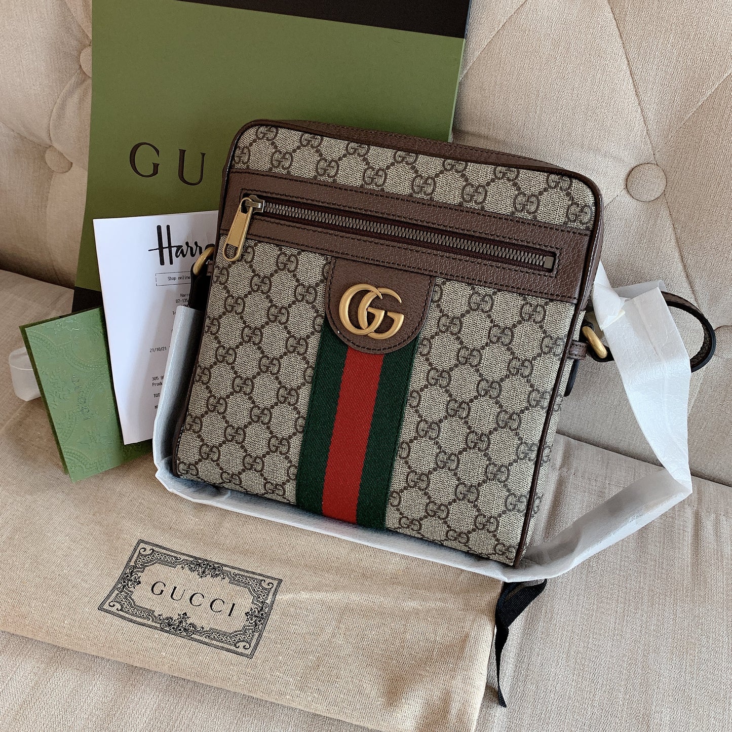 Gucci▪️Ophidia GG Canvas Small Messenger Bag 小款男女款老花織布郵差包- 547926 *£890