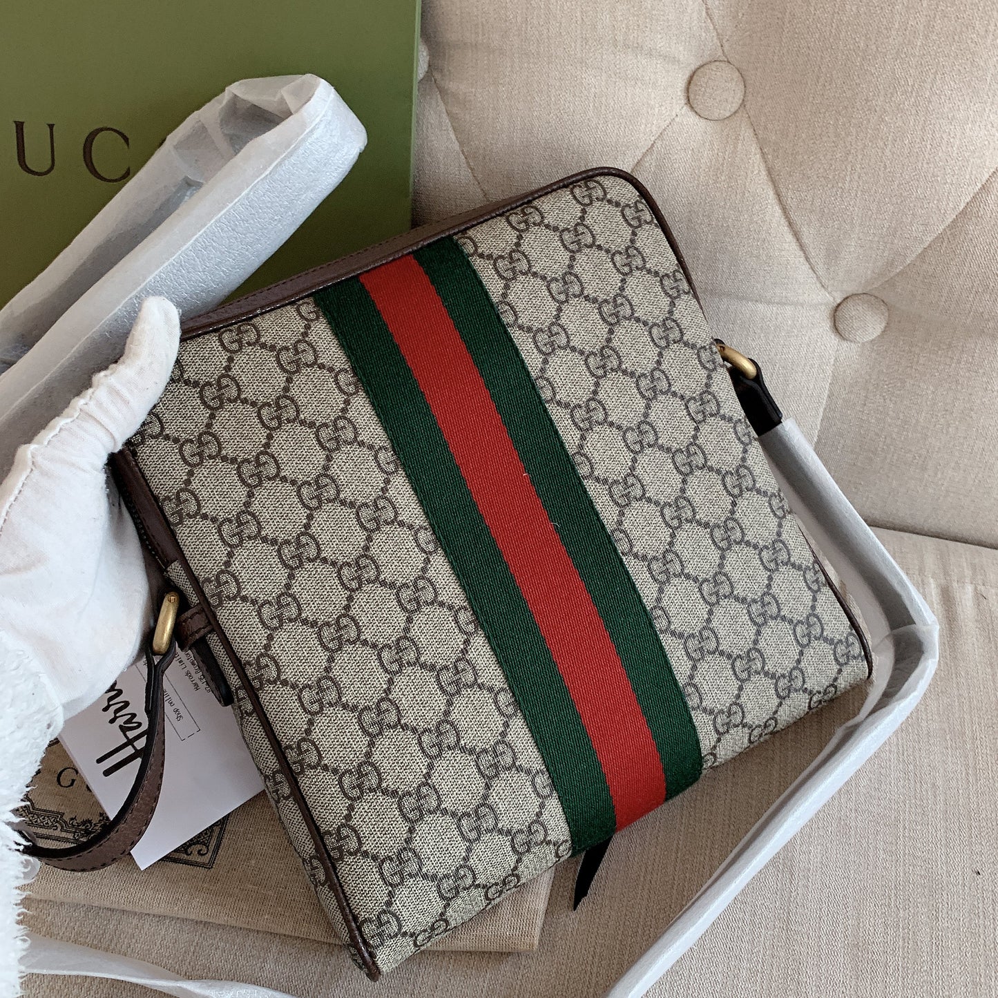 Gucci▪️Ophidia GG Canvas Small Messenger Bag 小款男女款老花織布郵差包- 547926 *£890