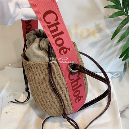 Chloe▪️Woody Basket S 小草編水桶包/550c452 ㊙️折扣🉐18980💰