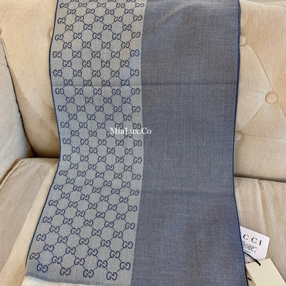 @Gucci Wool Scarf 半邊Logo羊毛長條圍巾/P150