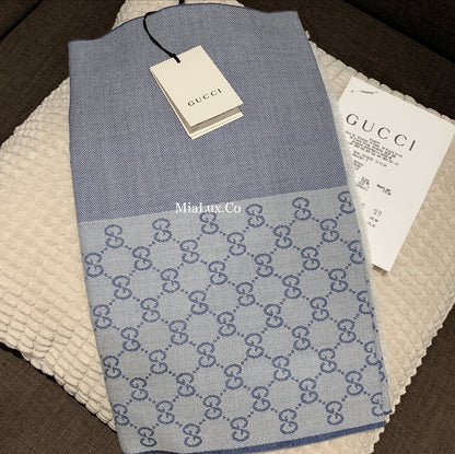 @Gucci Wool Scarf 半邊Logo羊毛長條圍巾/P150