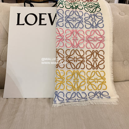 Loewe Anagram scarf 羊毛絲綢圍巾/325H293 💚折扣🉐12290