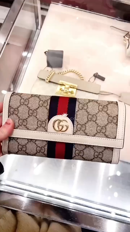 @Gucci▪️GG Canvas 老花長夾/570P395 🔔限時折🉐18580