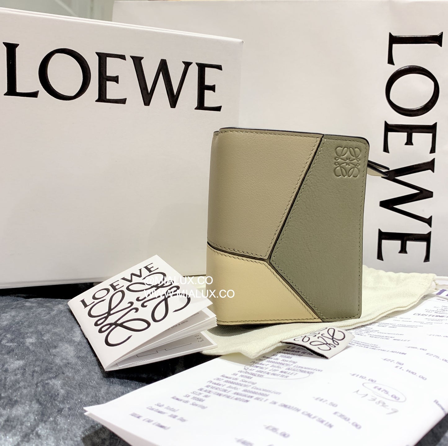 Loewe▪️Puzzle compact zip 拼圖雙開拉鍊短夾/550H495 💚折扣🉐20790