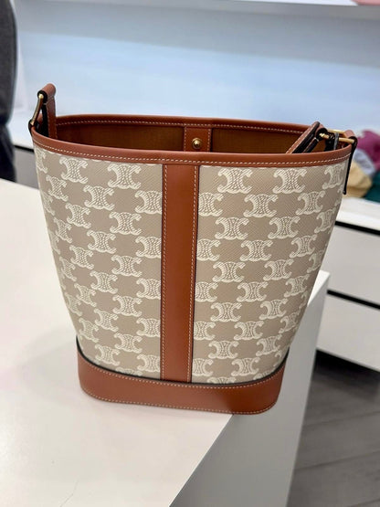@Celine Outlet Bucket S 小款白老花水桶包