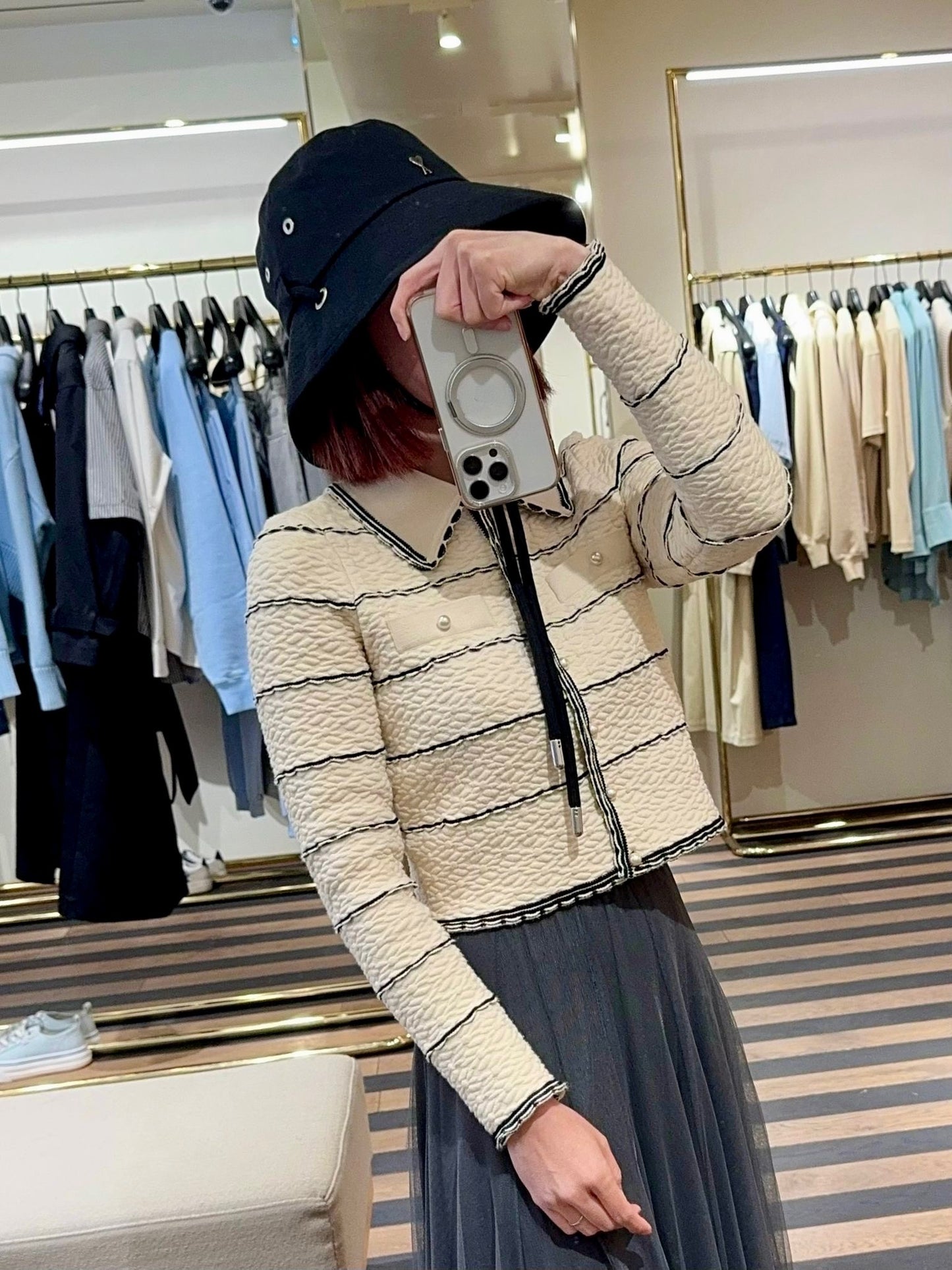 @Ami Outlet Bucket 黑色尼龍漁夫帽