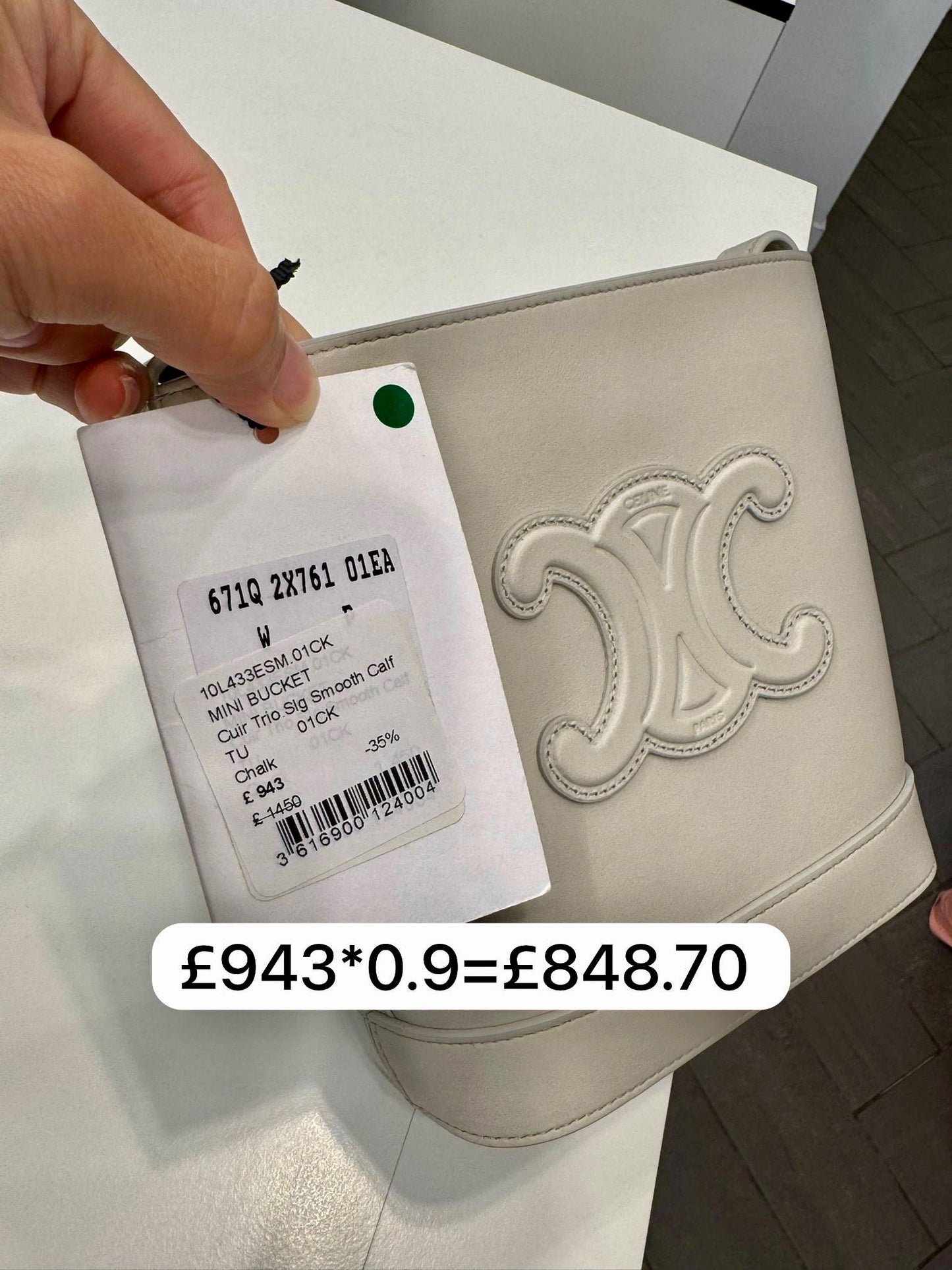 @Celine Outlet Cuir Bucket Mini 迷你凱旋門水桶包