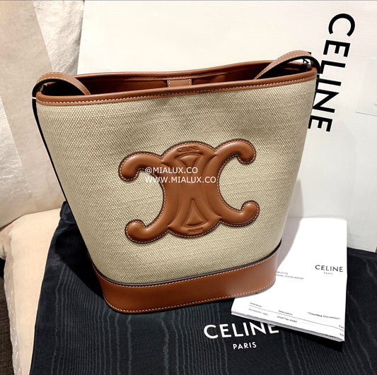 Celine▪️CUIR BUCKET SMALL 織布水桶包/1550E1600 🉐57000🇪🇺