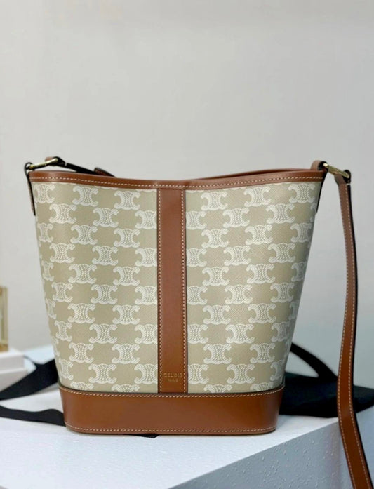 @Celine Outlet Bucket S 小款白老花水桶包