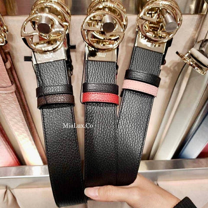 @Gucci▪️Calfskin Belt 女款銀頭雙面皮帶/P205 🔔限時折🉐11000