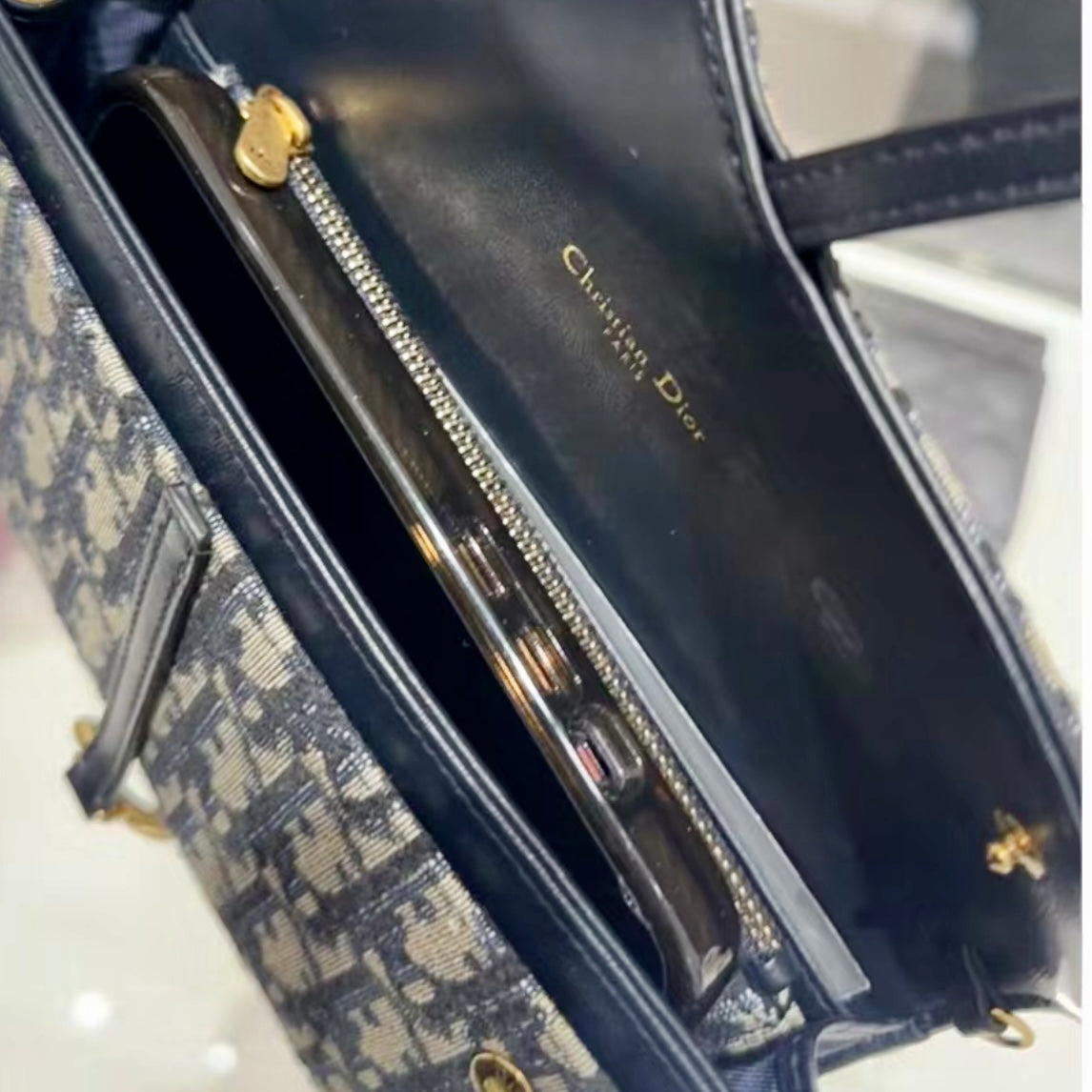 Dior▪️Saddle Pouch With Chain 緹花馬鞍鍊包/1550E1 700 🉐60500🇪🇺