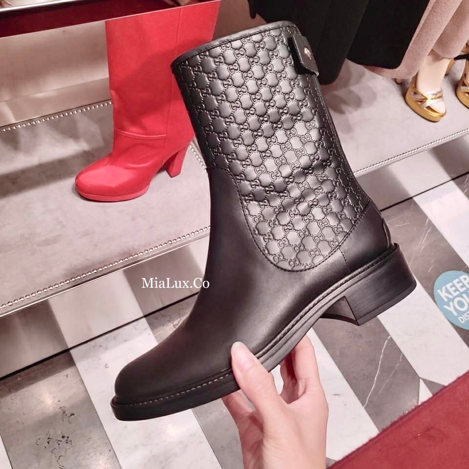 @Gucci Embossed Boots 壓紋牛皮短靴鞋/P335