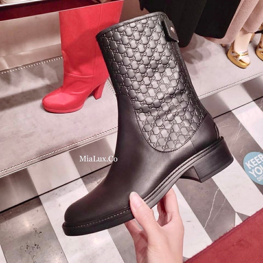 @Gucci Embossed Boots 壓紋牛皮短靴鞋/P335