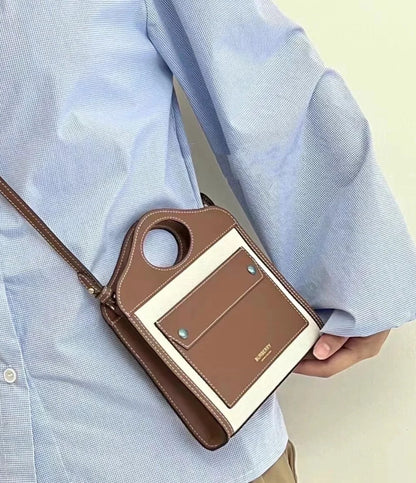 Burberry Pocket Micro 口袋包-白棕/820C537 ㊙️折扣🉐23020💰