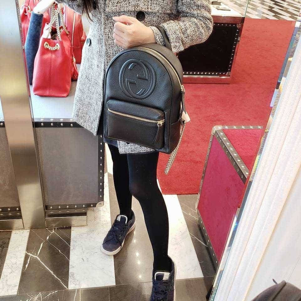 @Gucci Soho Backpack 浮雕牛皮後背包/P830