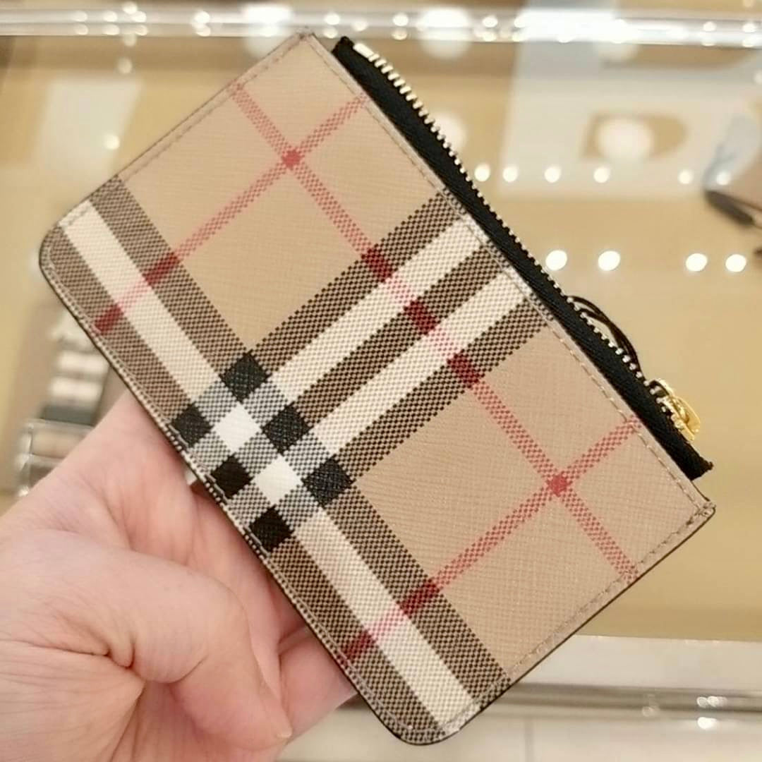 @Burberry Check and Leather Zip 格紋拉鍊小錢包/P230 🔥下殺🉐11350