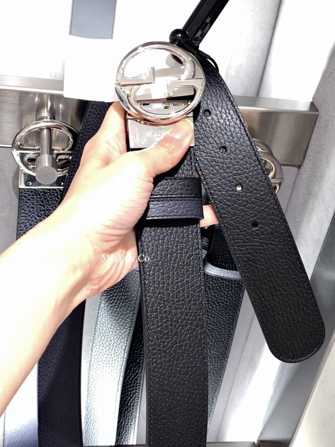 @Gucci Calfskin Belt 男生款滑蓋雙面皮帶/P205