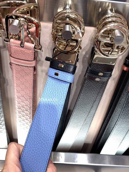 @Gucci▪️Calfskin Belt 女款銀頭雙面皮帶/P205 🔔限時折🉐11000