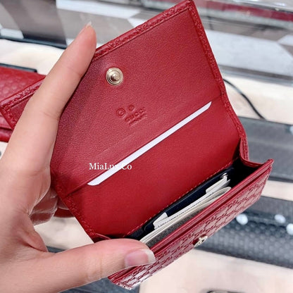 @Gucci Embossed Card Case 壓紋牛皮翻蓋卡包/P210