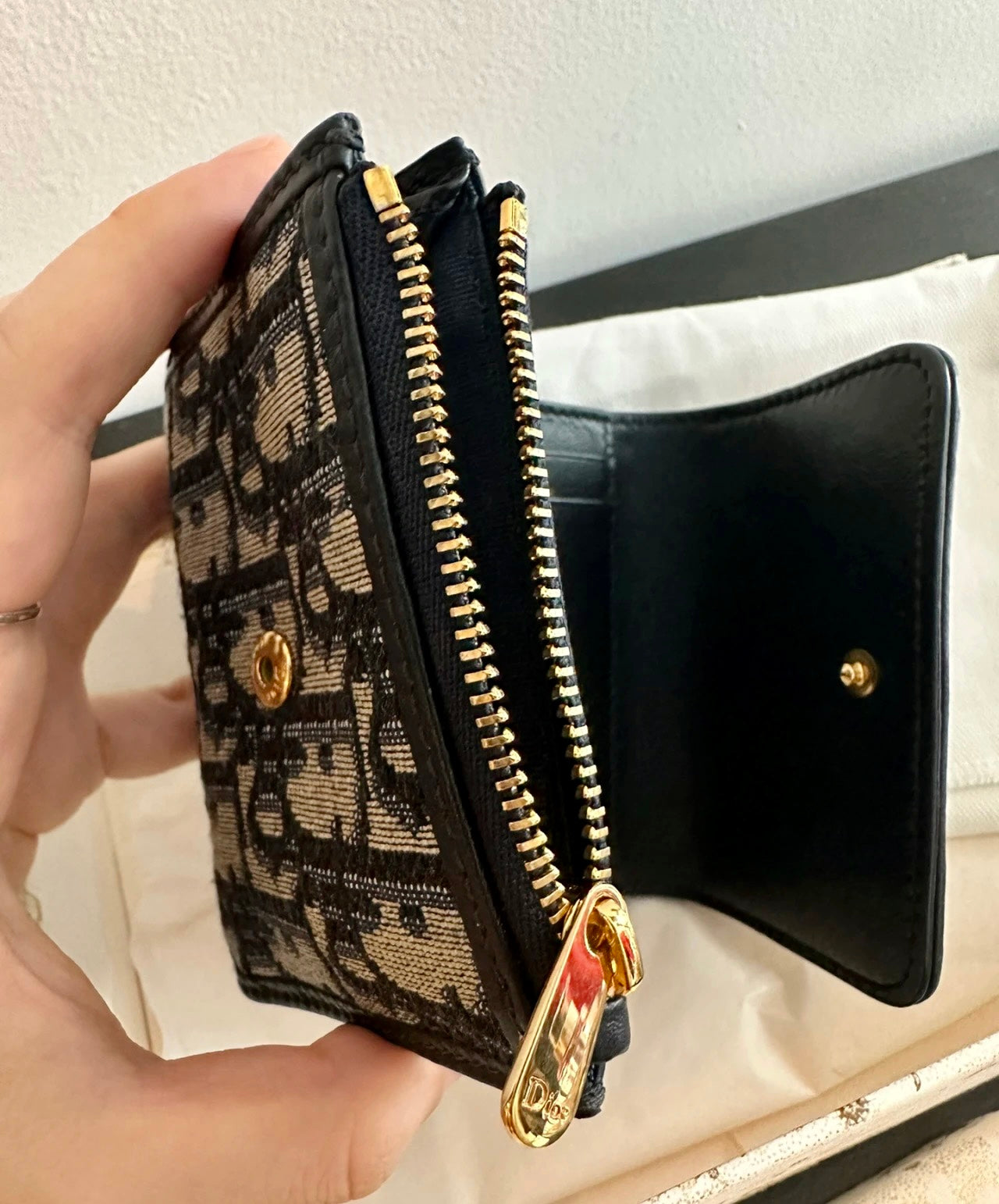 ❌Dior▪️30 Montaigne Lotus Wallet 蒙田藍提花蓮花三折短夾/490E540