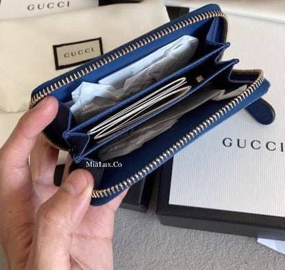 @Gucci Embossed Coin Purse Mini 迷你壓紋拉鍊零錢包/P195 🔔限時折🉐9980