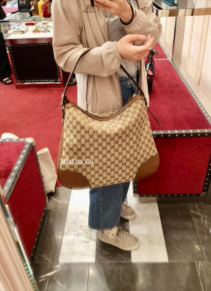 @Gucci Canvas Hobo 老花肩背包/P565