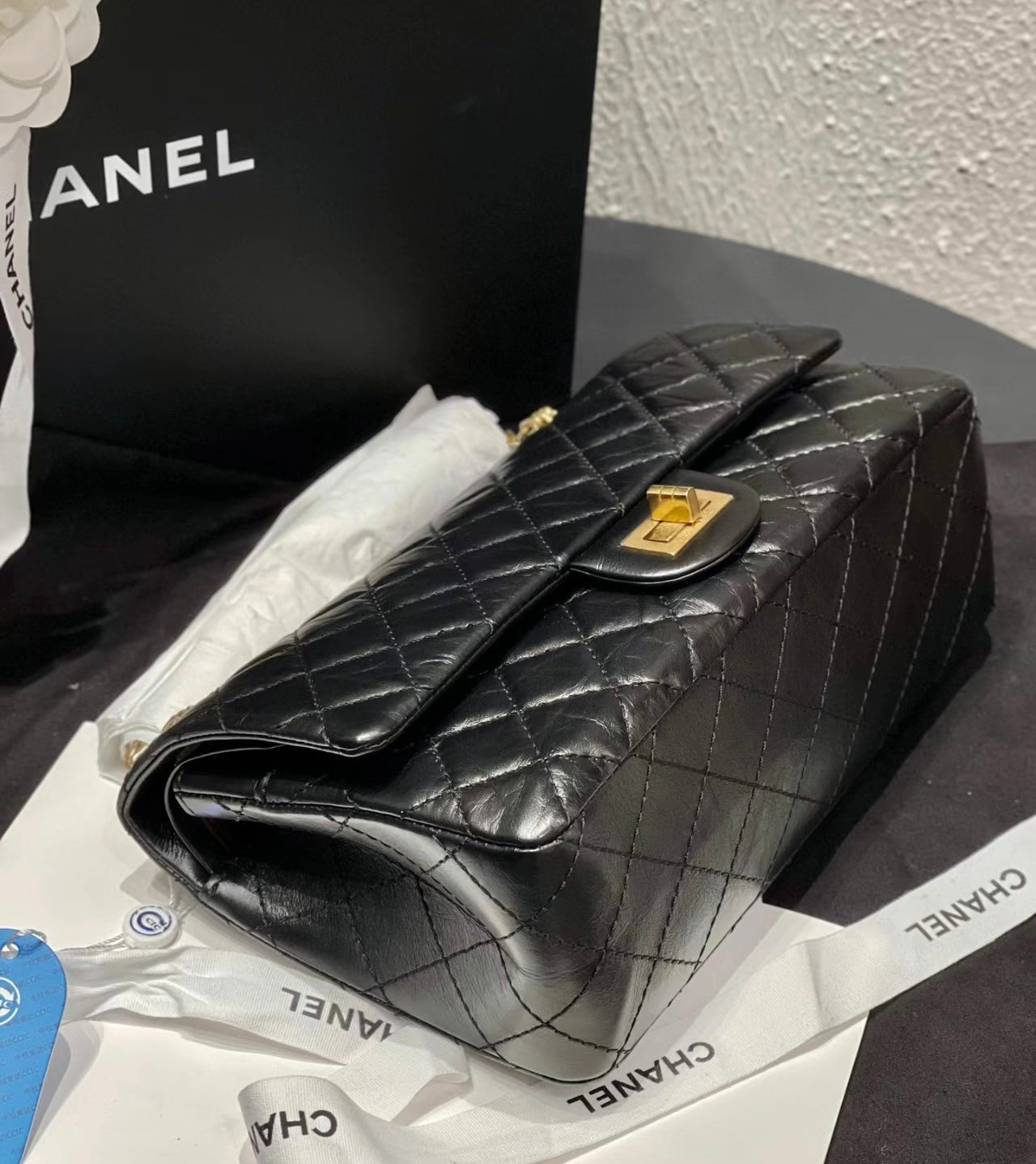 CHANEL▶︎✨| 2.55 CALFSKIN HANDBAG 經典2.55仿舊牛皮翻蓋包 A37586 *£8,530