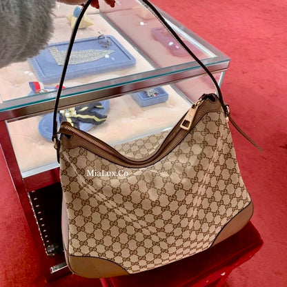 @Gucci Canvas Hobo 老花肩背包/P565