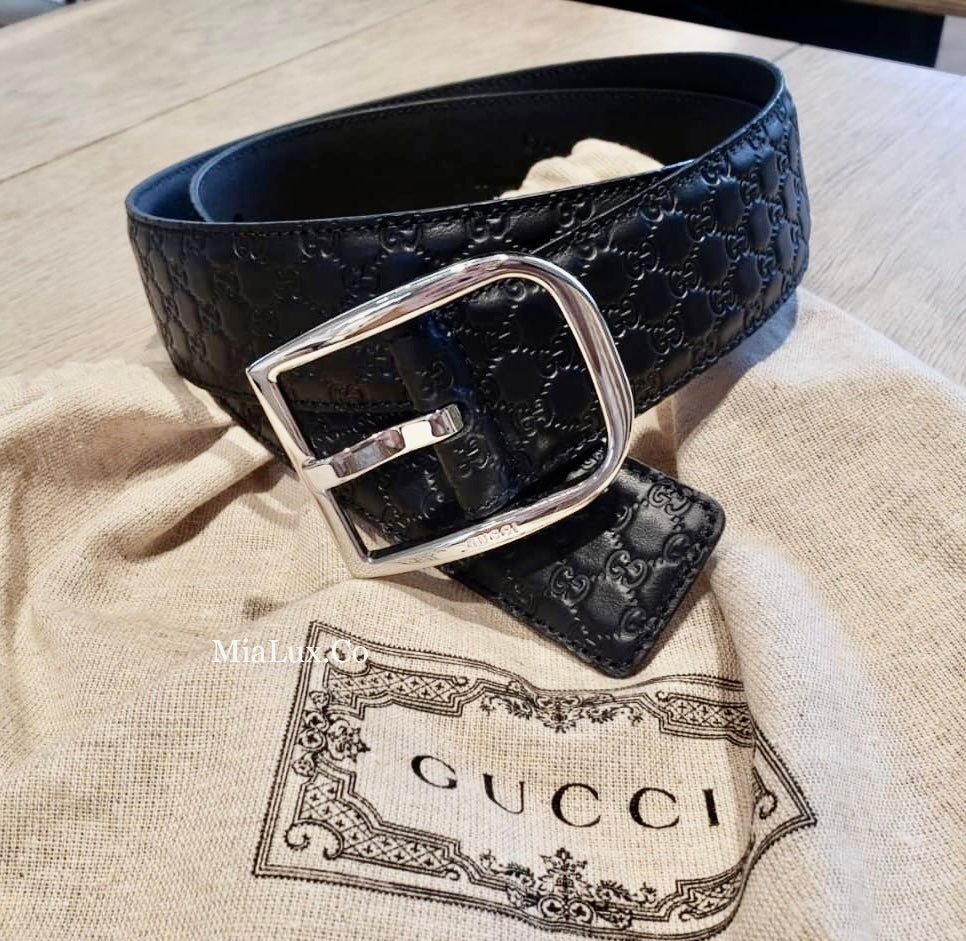 @Gucci Embossed Belt 男生款壓紋方頭皮帶/P195