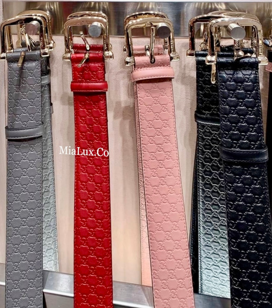 @Gucci Embossed Belt 女款壓紋馬蹄方頭皮帶/P165