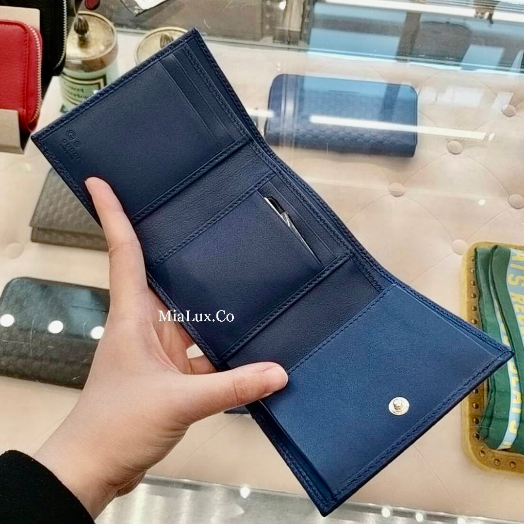 @Gucci Embossed Wallet 男女款壓紋三折短夾/P195