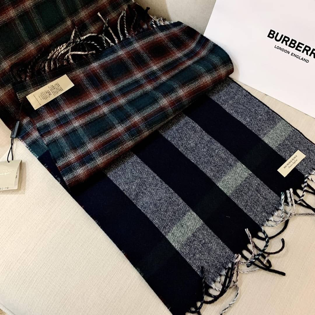 @Burberry Check Scarf 雙面格紋拼接羊毛圍巾/P149 🔥下殺🉐8210