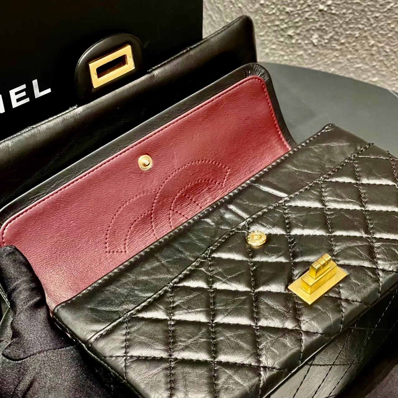 CHANEL▶︎✨| 2.55 CALFSKIN HANDBAG 經典2.55仿舊牛皮翻蓋包 A37586 *£8,530