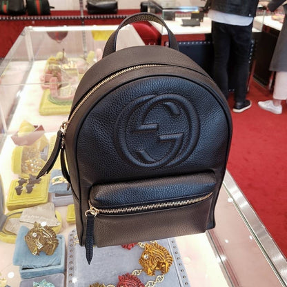 @Gucci Soho Backpack 浮雕牛皮後背包/P830