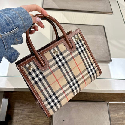 @Burberry Check Tote 中款格紋托特包/P1125 🔥下殺🉐51630