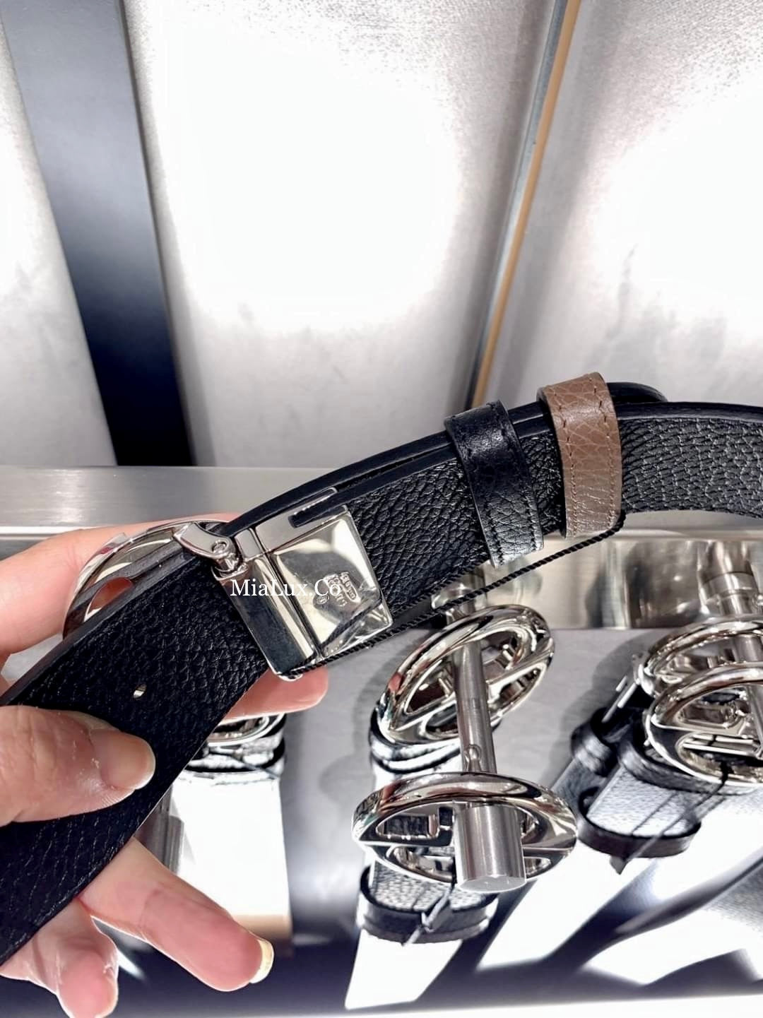 @Gucci Calfskin Belt 男生款滑蓋雙面皮帶/P205