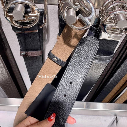 @Gucci Calfskin Belt 男生款滑蓋雙面皮帶/P205