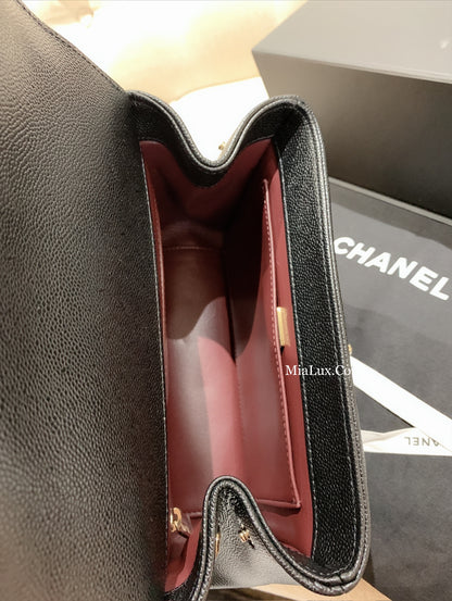 CHANEL✨| CALFSKIN FLAP BAG WITH HANDLE 牛皮手把郵差包 A93607 -