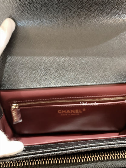 CHANEL✨| CALFSKIN FLAP BAG WITH HANDLE 牛皮手把郵差包 A93607 -