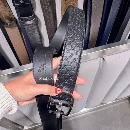 @Gucci Embossed Belt 男生款壓紋方頭皮帶/P195