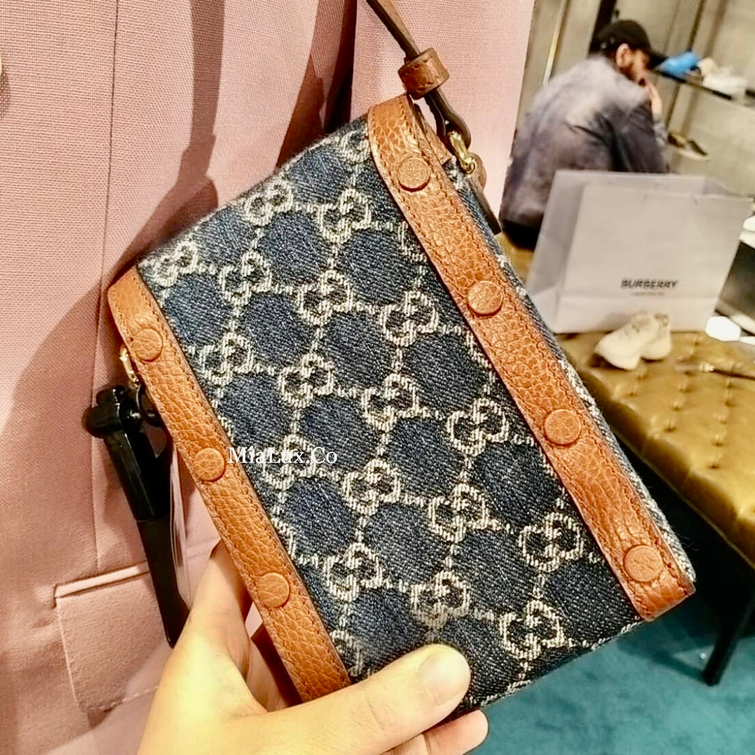 @Gucci Denim Phone Bag 丹寧牛仔老花手機包/P560